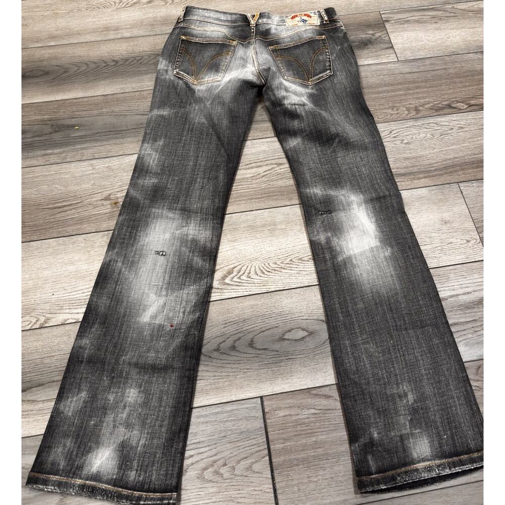 NWT D&G Jeans Sz 30 Low Rise Bootcut Black Distressed Y2K - Picture 8 of 10